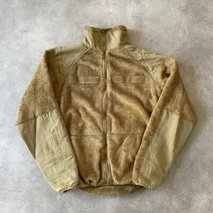 Vintage Military Fleece Shirt Mens Small Full Zip Army Jacket, Brown - Picture 1 of 9