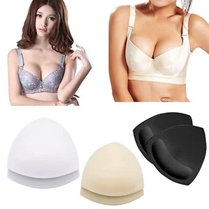 3 Pairs Triangle Bikini Removable Bra Inserts Breast Pads Enhancer Foam Sponge - Picture 1 of 6