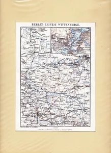 Berlin - Leipzig - Wittenberge, Eisenbahnkarte 1861-67 De Henry Long - Imagen 1 de 2