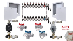 Fußbodenheizung Komplettset Verteilerschrank Heizkreisverteiler Pumpengruppe Zbh - Bild 1 von 29