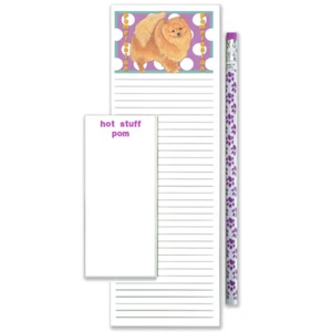 Pomeranian To Do List Magnetic Shopping Pad Notepad & Pencil Gift Set - Picture 1 of 1