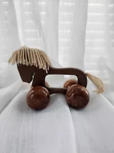 Vintage Hand Held Rolling Wood Horse Toy/Back Massager - Picture 1 of 10