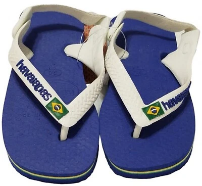 Chanclas Havaianas Baby Brasil Logo Azul Marino con Correa Trasera (6C/12-18mos) Foto 1 de 4