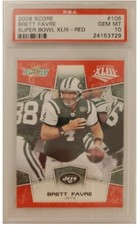 2008 Score Brett Favre JETS RED SUPER BOWL card graded PSA 10 POP 14