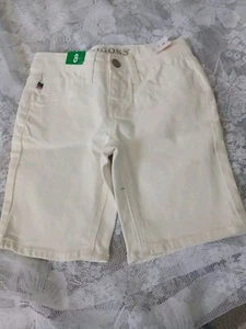 VIGOSS Girls size 8 BERMUDA White Jean Shorts Regular Rise New THE THOMPSON - Picture 1 of 8
