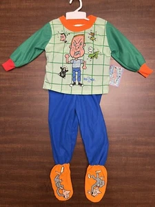 Ensemble pyjama Randy vintage neuf avec étiquettes rare 1989 chemise et pantalon Pee Wee's Playhouse taille 2T - Photo 1/16