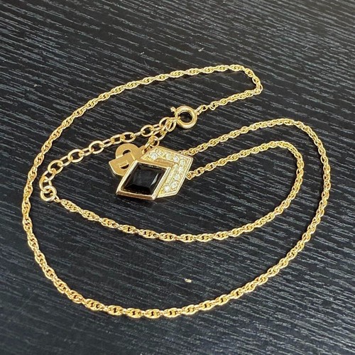 Collana Christian Dior con strass oro x nero donna