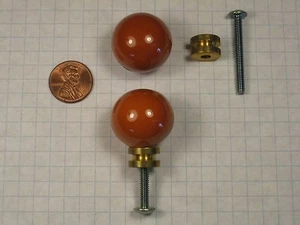 HARRIS #229-COPPERTONE CABINET/DRAWER KNOB WITH BRASS BASE, 1" DIAMETER - Picture 1 of 1