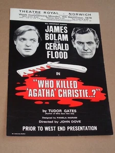 James Bolam - Who Killed Agatha Christie? 1978 Theatre Royal Norwich Window Card - Picture 1 of 1