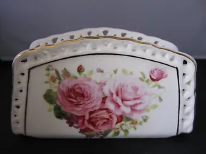 Royal Bone China England Collection Pink Rose Napkin Holder - Bild 1 von 6