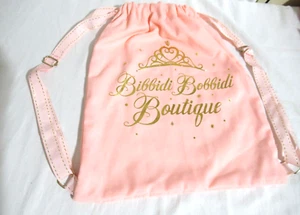 Bibbidi Bobbidi Boutique Disney Parks Pink Cotton Drawstring Backpack Bag 13X16 - Picture 1 of 6