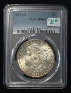 PCGS 1881-S $1 Morgan Dollar MS64 - Picture 1 of 2