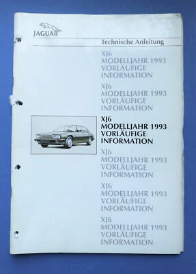 Jaguar XJ6 Technische Anleitung (Werkstatthandbuch) Info  Mj. 1993   - Bild 1 von 4