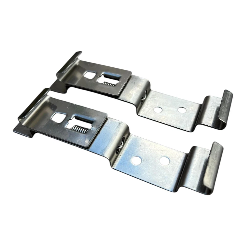 2X Trailer Number Plate Holder Clips Spring Loaded Stainless Steel Caravan Pair - Image 1 of 1