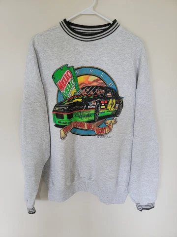 Vintage 1993 Motorsports Signed Kyle Petty #42 Mellow Yellow Sweatshirt XXL Cover
