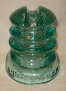 Telefono Vintage Whitall Tatum Co n. 10 Vetro Verde Isolatore Palo Elettrico USA - Foto 1 di 5