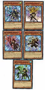 Juego de 5 cartas: Invocador Dragón Azul_Dragón Dorado_Tortuga Verde_Gorrión Rojo_Tigre - Imagen 1 de 1