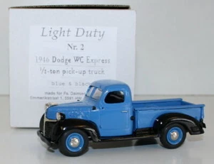 SMTS 1/43 LIGHT DUTY - 1946 DODGE WC EXPRESS 1/2 TON PICK UP TRUCK BLUE & BLACK - Picture 1 of 2