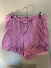 Aerie Pastel Purple Elastic Waist Shorts with Tie String, Women's Size XL