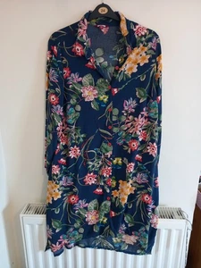 Designer Joe Browns Size 24 Long Blouse Shirt Dress Tropical Print Side Splits - Picture 1 of 15