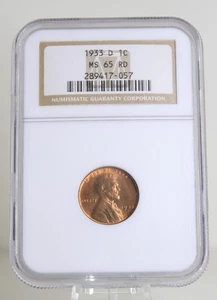 1933-D Lincoln Cent NGC MS65RD - Picture 1 of 2