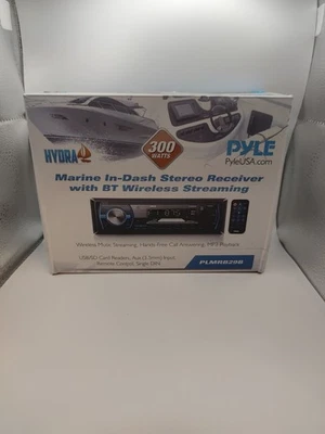 Pyle Marine Bluetooth Stereo Radio - 12v Single DIN (Black) -NO WIRING HARNESS  - Image 1 of 4