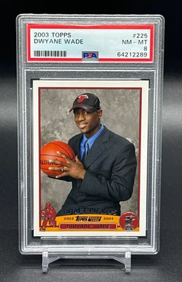 2003 Topps DWYANE WADE #225 PSA 8 RC Miami Heat Rookie - Image 1 of 2