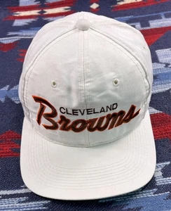 Vintage 90er Cleveland Browns Mütze Druckknopflasche weiß Fußball Sport Spezialitäten Schriftzug - Bild 1 von 20