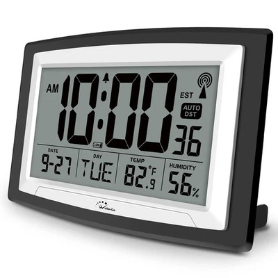Atomic Clock with Indoor Temperature and Humidity, 12.5 Inch Self-Setting Dig... - Image 1 of 4