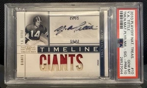 Y.A. Camiseta Tittle 2010 Playoff National Treasures PSA 10 Auto Línea de Tiempo Gema Como Nueva - Imagen 1 de 2
