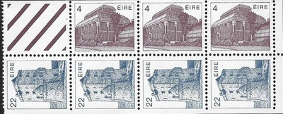 1983 Ireland Sg 535a Architecture Booklet Pane Nos. 535, 543 and 1 label MNH - Image 1 of 2