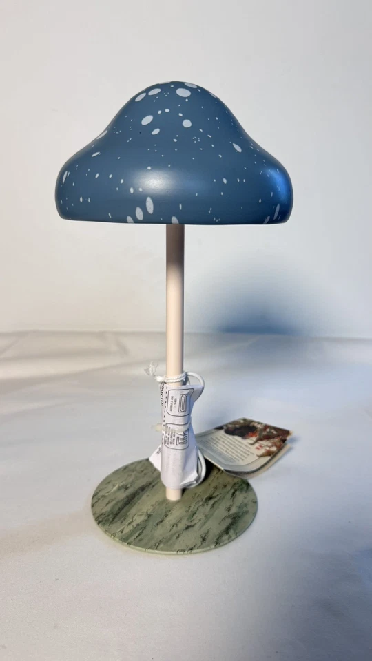 2025 John Derian Artist Target 10" Lâmpada de Acento Cogumelo Azul Recarregável NOVA - Imagem 1 de 4