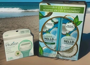Herbal Essences Coconut 2 Pack & Schick Intuition Sensitive Care 3 Pack Refill - Picture 1 of 11