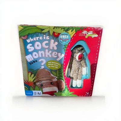¿Dónde está Sock Monkey? Juego de Mesa con Calcetín de Peluche Mono - Caja Original Foto 1 de 4