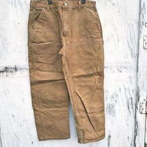 Vtg Carhartt Pant 36x28 Brown Double Knee Dungaree Fit Carpenter B01 Brn 90s Y2k - Picture 1 of 21