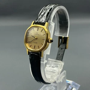 [Exc+5] Omega De Ville  Gold Dial Women's Manual Watch 22mm Gold Plated #1947 - Picture 1 of 11