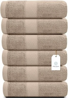 Luxury  Hand Towels Taupe - Highly Absorbent - Hotel spa -16X30-Set of 6 - Image 1 of 4