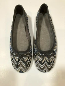 AEROSOLES SO SOFT Womens Sz 9.5  Knitted Ballet Shoes Multi Color Stripe EUC - Picture 1 of 12