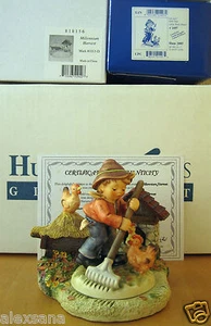 Hummel Figurine LITTLE FARM HAND HUM 2085 MILLENNIUM HARVEST Scape SET MIB N417 - Picture 1 of 11