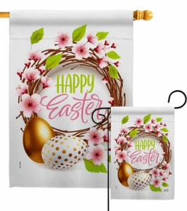 Easter Wreath Garden Flag Spring Decorative Small Gift Yard House Banner - Picture 1 of 17