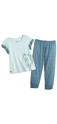American Girl Pomeranian Pajamas for Girls in size X-Small Teal Print Size 6 - Image 1 of 4