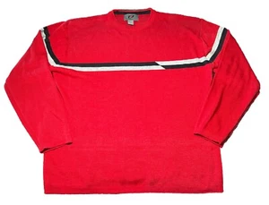 Sideout Men's Size XL Red Striped Pullover Crewneck Casual Sweater Acrylic - Picture 1 of 8