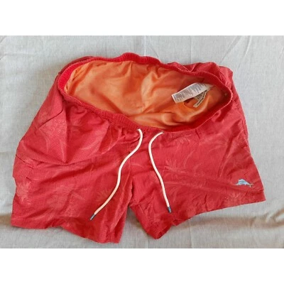 Tommy Bahama Hombres XL Nylon Cordón Cintura Naranja Carga Natación Corto Foto 1 de 4