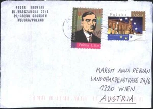 Mailed cover front stamps Karol Szymanowski composer 2007 EU 2006 Poland avdpz - Picture 1 of 1