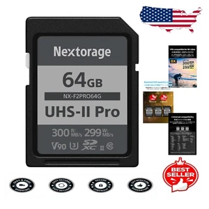 Ultra-Fast 64GB SD Card for 4K/8K Video - Class 10, V90 with 300MB/s Read Speed - Picture 1 of 11