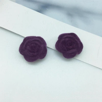100X Mini Rose Flower with Hole for Earrings Hair Accessories Clothing Decor DIY - Image 1 of 4