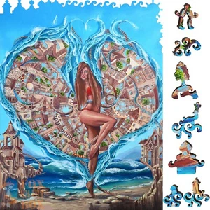 Wooden Jigsaw Puzzle for Adults by FoxSmartBox - 340 Pieces - Sea Harmony - Picture 1 of 8