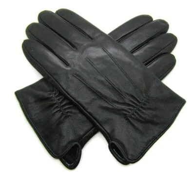 New Mens Premium High Quality Super Soft Real Leather Gloves Lined Winter Warm - Image 1 of 4