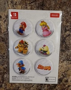 Super Mario RPG Button Pin Set Gamestop Exclusive SEALED - Picture 1 of 3