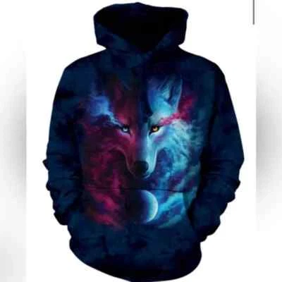 The Mountain Where Light And Dark Meet Classic Hoodie Wolf Unisex Sweatshirt L - Image 1 of 2